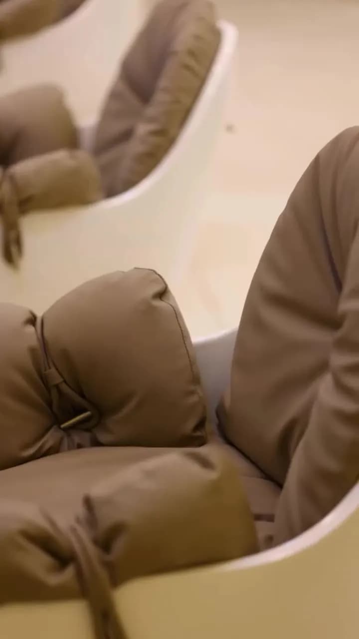Upholstered pedicure chair detail