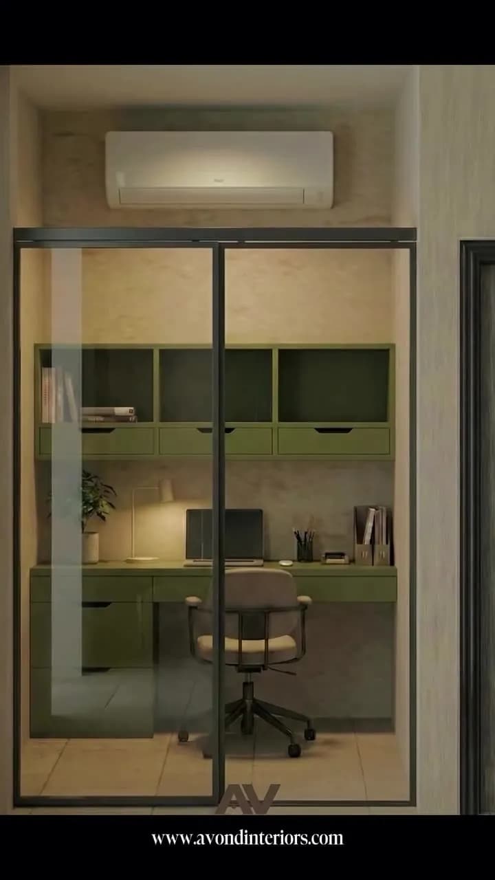 3D render of glazed private office