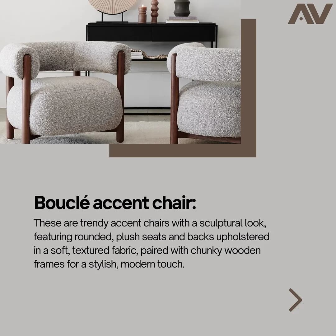 Bouclé accent chairs