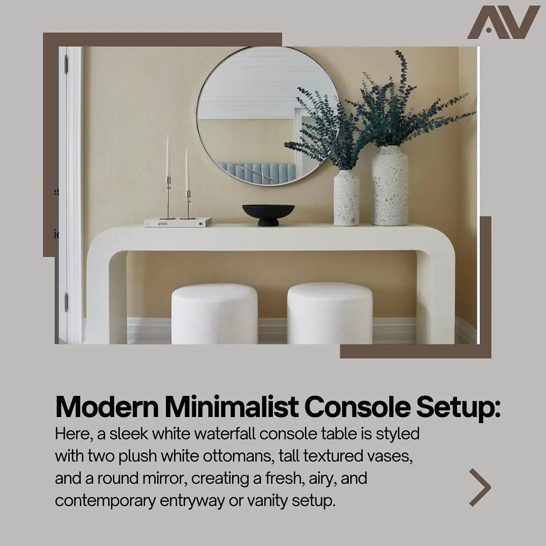 Minimalist waterfall console